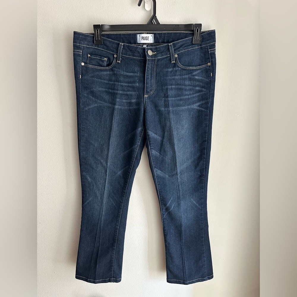 Paige Canyon Baby Boot Jeans Mid Rise Dark Wash Blue Size 32
